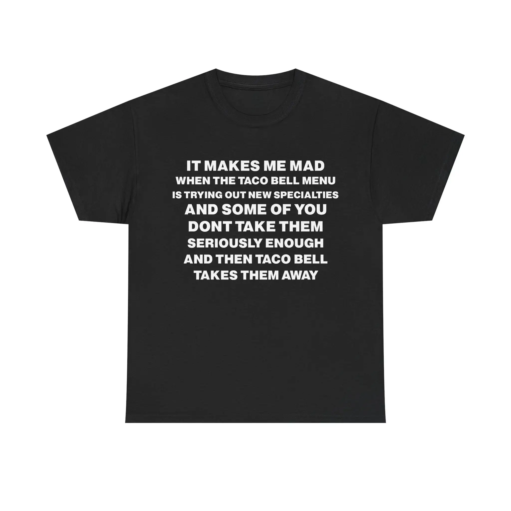 Men's Taco Bell Menu Menswear T-Shirt - Black, Short-Sleeve, Classic Round Neck, Breathable Casual Streetwear, All Seasons Day Wear Top, Shortsleeve