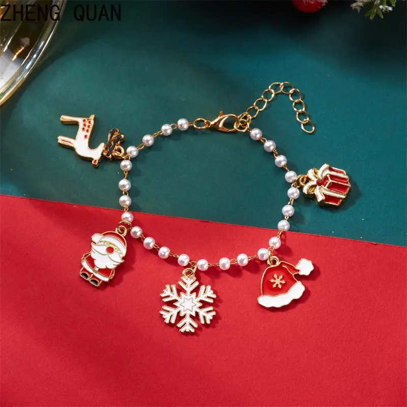 [XMAS] Santa Claus Bracelet with Snowflake Charms – Festive Jewelry for Women
