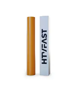 HTVFast HTV Vinyl Rolls Heat Transfer Vinyl - 11.8" x 20' Roll - Flexible & Stretchable PU Material-Easy to Cut, Weed & Transfer with Home Iron-Works on Plastic, Wood, Ceramic & Fabric (Neon Orange)