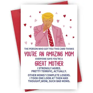 Hilarious Mom Card, Funny Mother's Day Greeting Card with Blank Inside & Envelope, Cheeky Parenting Humor for Wife Sister Best Friend, Funny Gift, Message Card