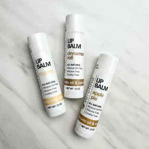 Holiday Treats Lip Balm Trio with Avocado Oil, Jojoba Seed Oil & Vitamin E for Nourishing, Hydrating, and Daily Lip Care | Apple Pie, Cinnamon Roll, Eggnong