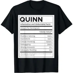 Quinn Nutrition Information, Problem Solving Hard Work T-Shirt