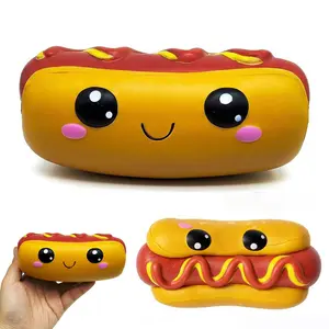 Cute Hot Dog Squishy Toy | Slow Rising Soft Squeeze Fidget Toy | Kawaii Food Stress & Anxiety Relief for Kids & Adults