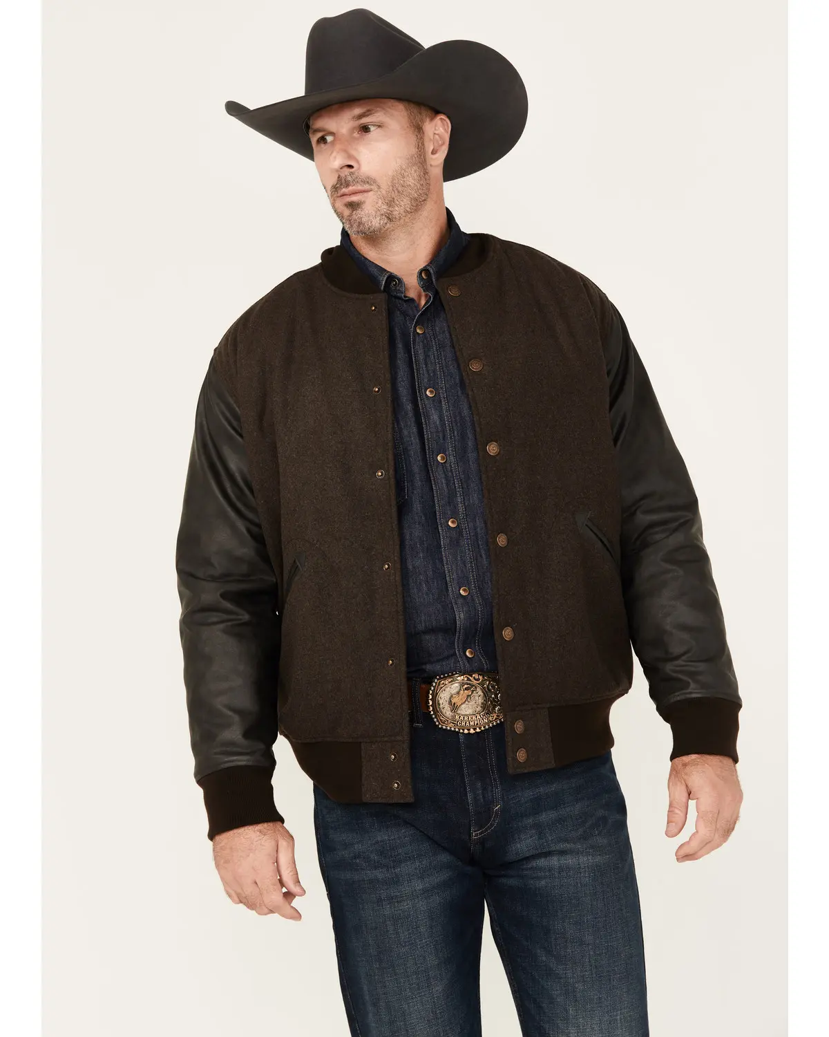 Cody James Men's Men'S Brighton Varsity Wool Jacket - Cjho24o15-Bn