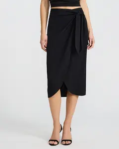 Express High Waisted Tie Wrap Midi Skirt