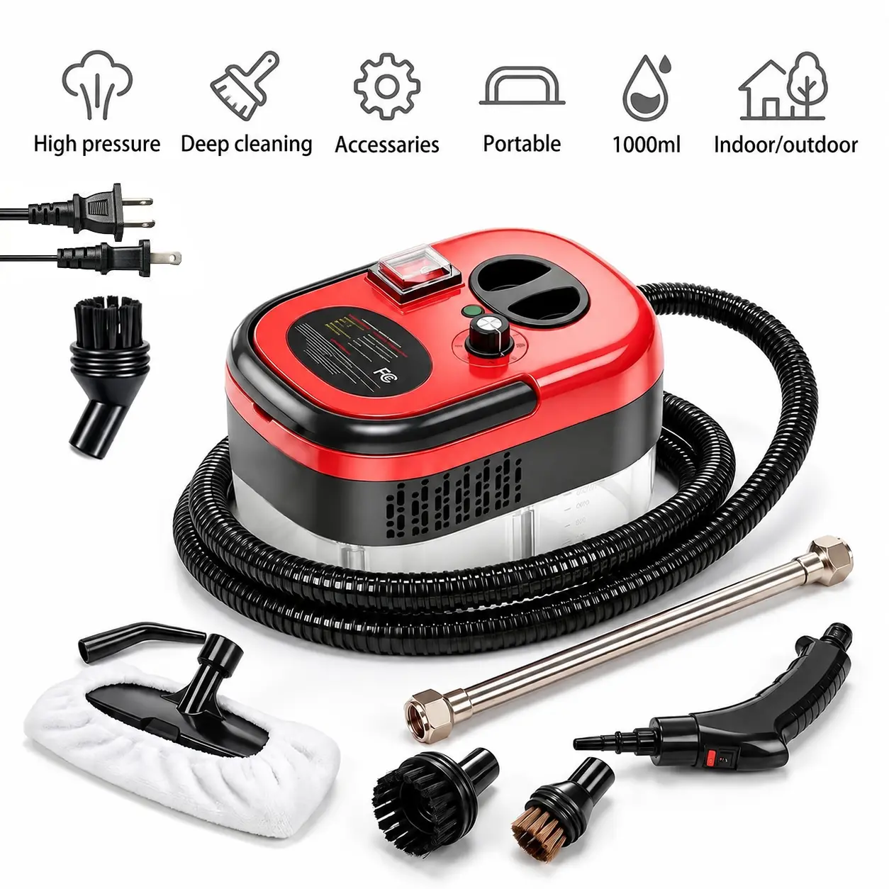 【BackToSchool】2500W Handheld Portable High-Temperature Steam Cleaner, Multi-Purpose Specialty Power Tool for Home Tile Grout, Grease Removal, Car Detailing, Summer Finds Ideal Gift Option, Grout Surfaces