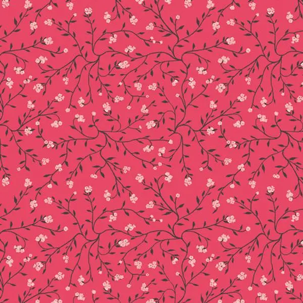 Fabric Art Gallery Rouge Dancing Florets Plentiful by the Quarter Yard PLE86101