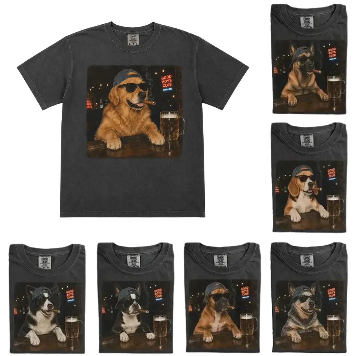[Sale Up To 50%]  Custom Dog Beer Shirt, 50+ Dog Breeds Personalized Graphic Tee, Funny Boys Club Pet Shirt, Comfort Colors Dog Dad Gift, Vintage Bar T Shirt- Rock Rolla