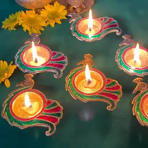 Radiant Peacock Deepam Diya | Brass-Finish Oil Lamp for Diwali Pooja & Home Decor | Wedding & Housewarming Gifts - Elegant & Revered