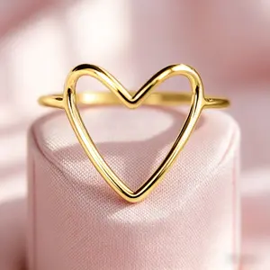 Silver Open Heart Ring| Minimalist Hollow Design| Perfect Mother's Day & Gift Jewelry
