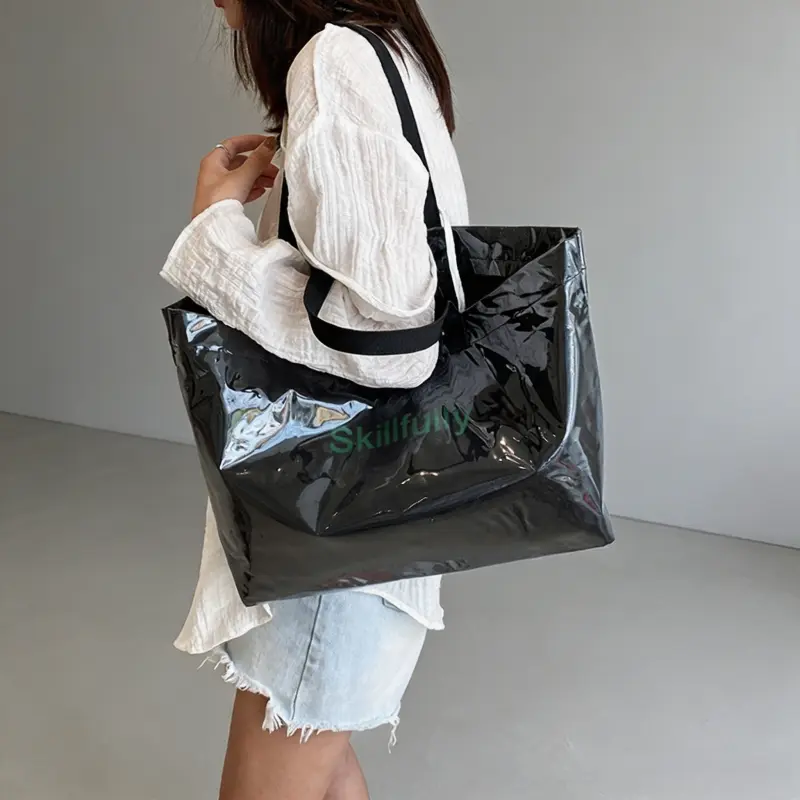 Printed Tote Bag, Large Capacity Snap-Closure Shoulder Bag, Versatile Daily Carryall for Work, Travel & Errands ﻿