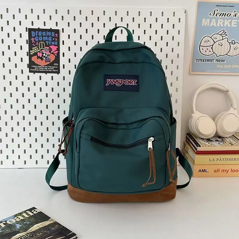 JanSport Water Resistant Backpack, with 15-inch Laptop Sleeve - Versatile Travel Daypack Rucksack with 2 Main Compartments, Breathable Straps, Dark Green | Scratch Resistant Base