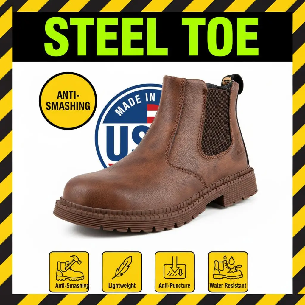 Women's Chic Men/Women Work Safety Shoes - Indestructible, Puncture-Resistant, Orthopedic, Advanced Splash-Proof, Quick-Dry, Anti-Slip, Round Toe Slip-On, Cuban-Inspired Synthetic Footwear for Workers, All Seasons, Breathable, Water Resistant, Outdoor Wor
