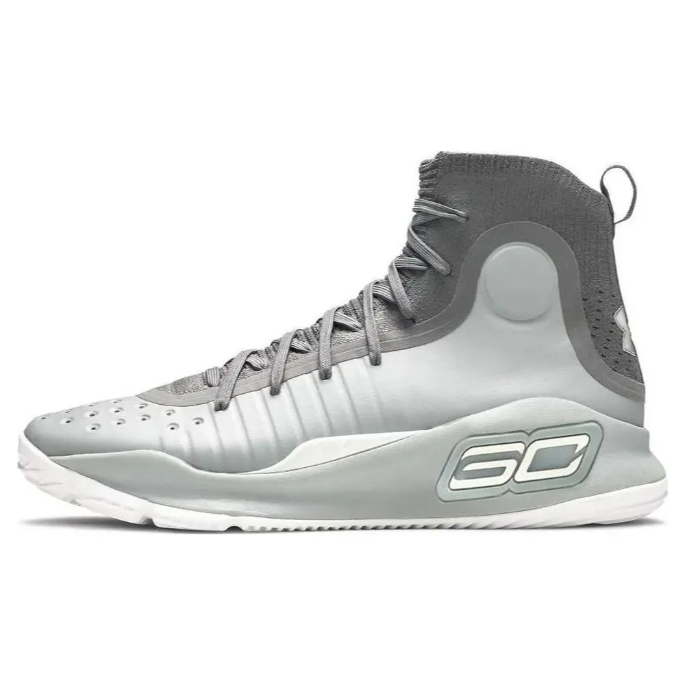 Men's Under Armour Curry 4 High-Top Basketball Shoes, Cool Gray Black, Rubber Sole