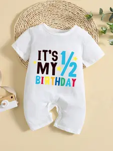 Newborn Baby Onesie Short Sleeve Cute Crawling Suit, Baby Clothing, Unisex Baby Round Neck Flat Pant Jumpsuit, 2026 Newborn Infant
