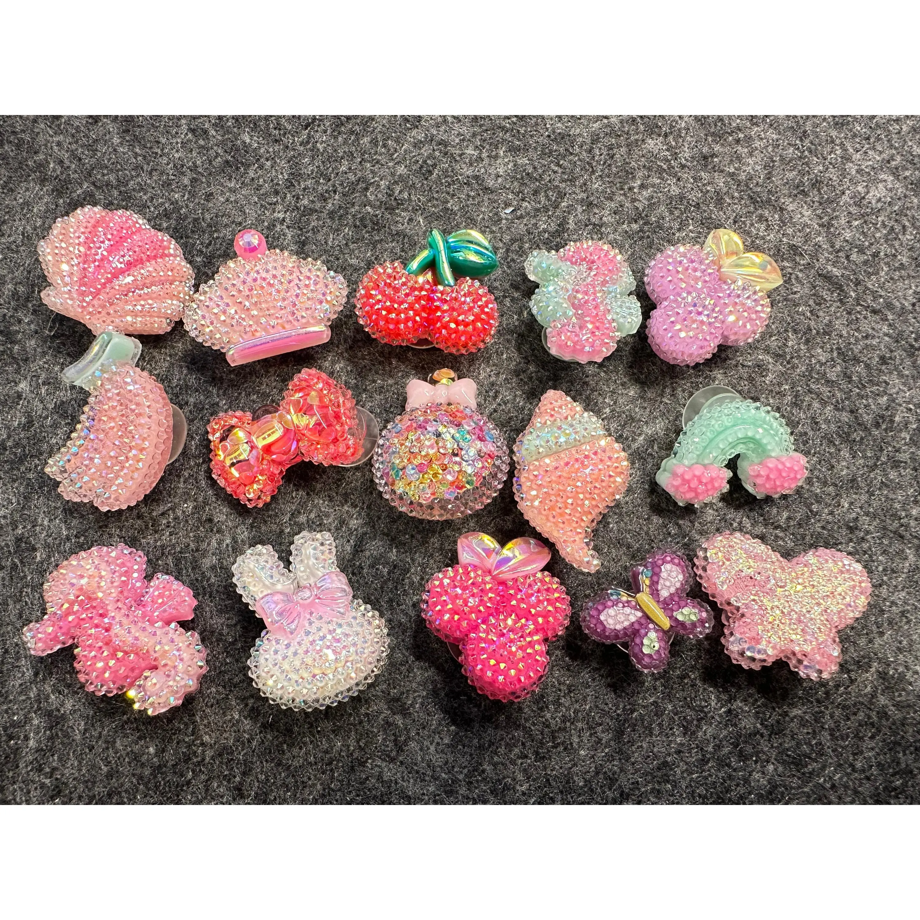 Bling Bling sequin star Aurora Glitter Resin charms for DIY Unique Special Croc Shoes  Best Quality JuliesDecalDesign