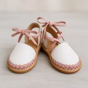 Gatita Lace Up Embroidered Leather Sandals Nina PINK Gatita Lace Up Embroidered Leather Sandals Nina PINK