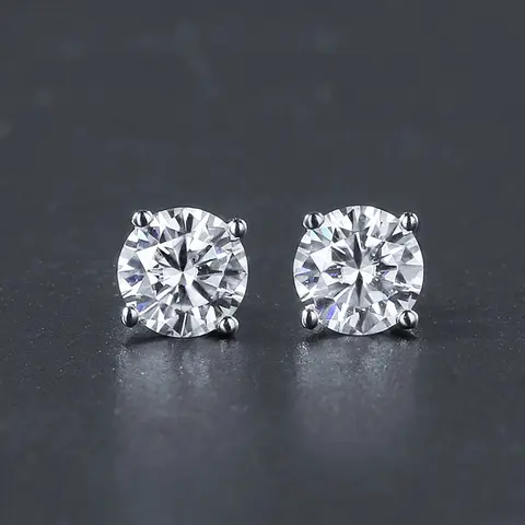 Women's Gold-Plated Cubic Zirconia Brilliant Stud Earrings Jewelry Set - 3 Pairs/Set (3mm+4mm+5mm), Graduated Sizes, Hypoallergenic 4-Prong, Classic Casual Round Twist, Adults, Sensitive Ears, Girlfriend Birthday Gift