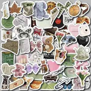 Cute Cartoon Self Adhesive Sticker Gift, 58pcs Scrapbooking & Journal Making Material Paper, DIY Decorative Sticker for Stationery Computer Water Bottle, Summer Stickers Gifts, Tienda En Tiktok, Stamping Products, Christmas Gift