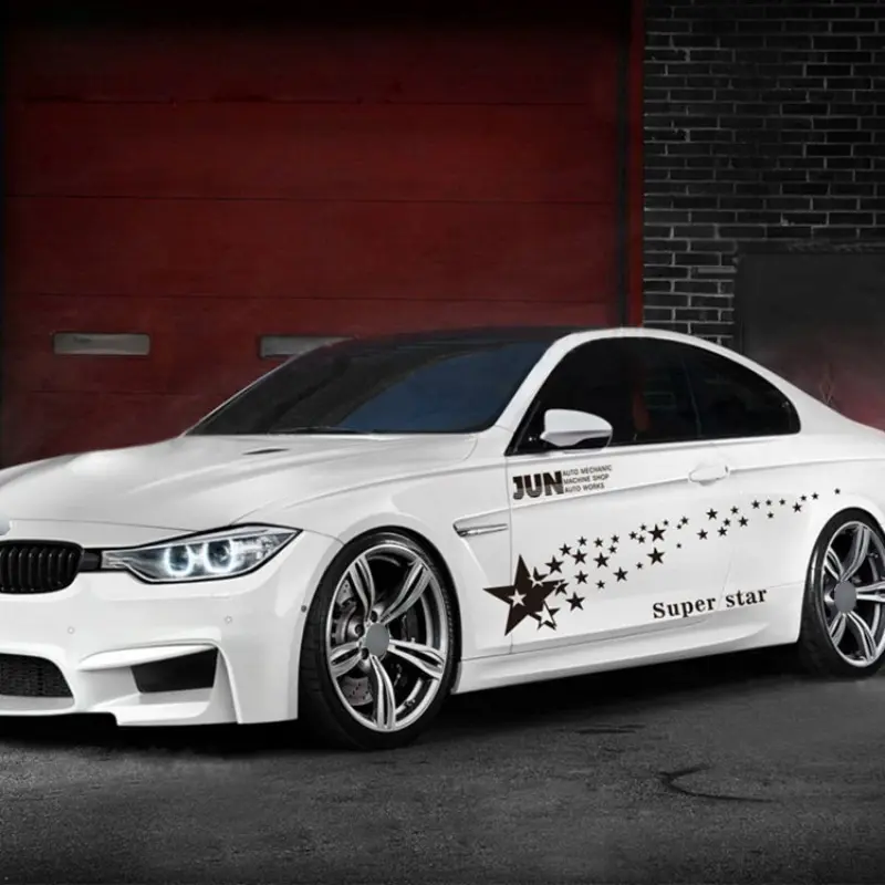 2pcs/sheet Super Star Car Body Stickers, Full Vehicle Wrap Decals, Side Decals for Bmw M3, Scratch Covering Vinyl Film, Decal for cars, Car Styling Decals, Automotive Decals, Vehicle Exterior Decoration, Enhance Your Ride Style