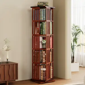 IRONCK 360° Rotating Bookshelf Tower, 5-Tier Spinning Display Storage Shelves 60 in Tall Bamboo Bookcase for Office, Living Room, Bedroom IRONCK 360° Rotating Bookshelf Tower, 5-Tier Spinning Display Storage Shelves 60 in Tall Bamboo Bookcase for Office, Living Room, Bedroom