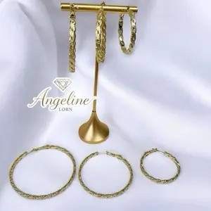 Hermosa hoop. Argollas infinity 14k Laminated 14k Capas Oro Real Alta Calidad Uso Diario