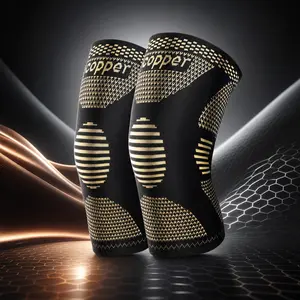 Breathable Copper Knee Sleeve, Adjustable Breathable Knee Brace, Adjustable Compression Knee Brace, Non Slip Copper Knee Brace for Injury Rehabilitation