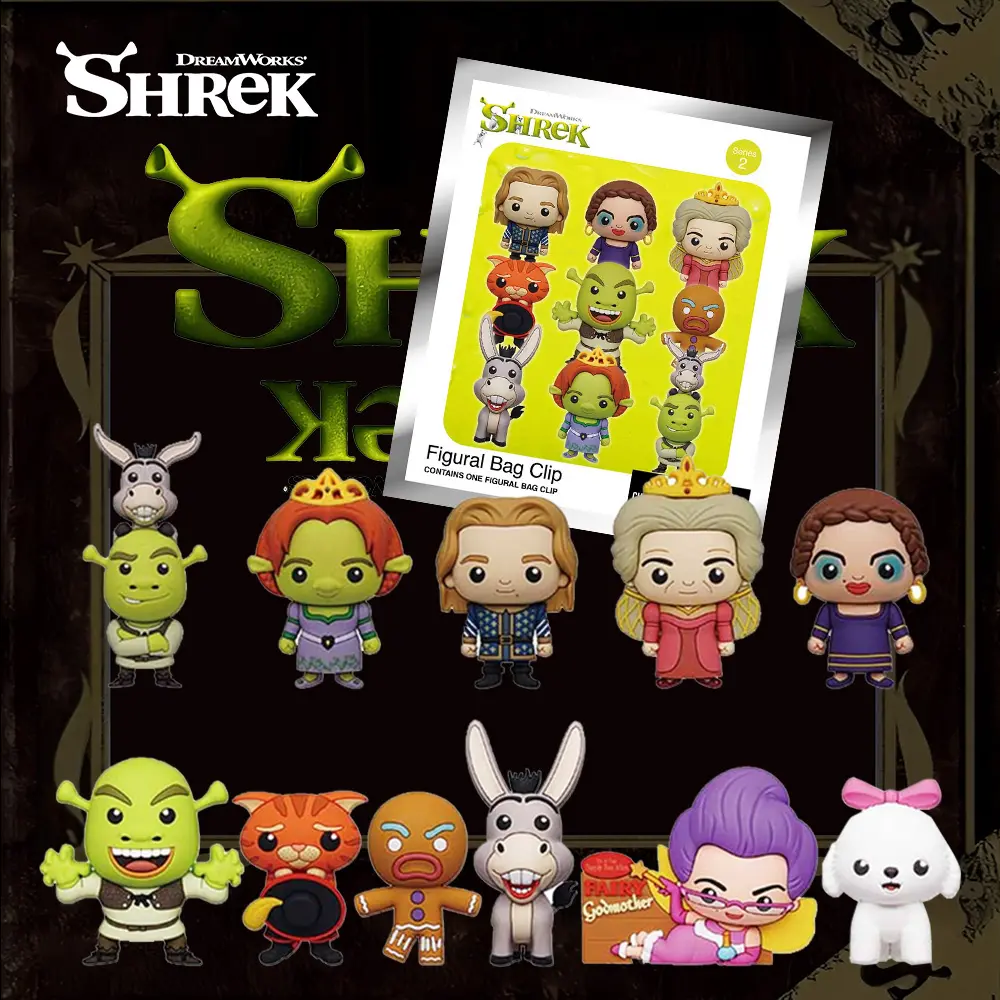 1PC Universal Officially Licensed Anime Characters Trendy Cute Keychain Blind Box, Random Bag Charm Decoration for Car Keys, Shrek & Other Characters Gift, Blind Bag Keyring, Cute Keychain Accessory