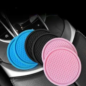 Car Cup Holder Coaster, Round Honeycomb Design Anti-slip Car Cup Holder Pad, Universal Car Interior Decoration Accessories for Women & Men
