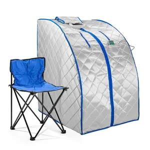 Infrared Heated Personal Sauna with Heating Foot Pad and Chair