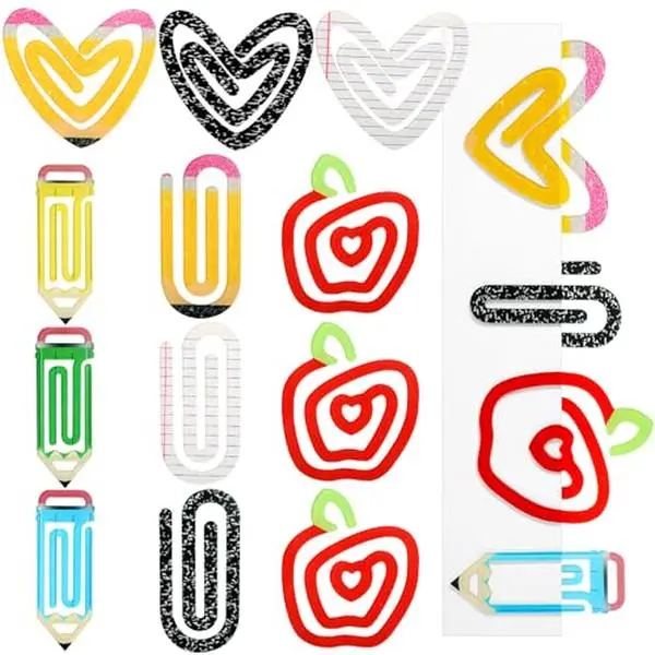 Gejoy Back to School Teacher Jumbo Acrylic Paper Clips 4 Inch Jumbo Clear Clips Large Bookmark Paper Clips School Supplies for Teache Must Have Office Supplies, Back to School Gift , Teacher Office Supplies