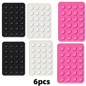 Silicone Sucker Pad Set for Phone Mounts - Non-Slip Adhesive Suction Cup Backed Rubber Fixtures for Mobile Grip （6 Pcs）