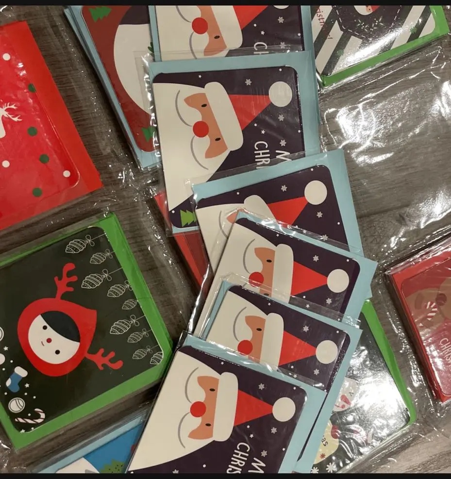 24 Mini Mixed Holiday Greeting Card Christmas Cartoon Print Christmas Blessing Card Thank You Card Gift Card