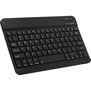 Ultra-Slim Bluetooth Keyboard Portable Mini Wireless Keyboard Rechargeable for Apple iPad iPhone Samsung Tablet Phone Smartphone iPadOS iOS Android (10 inch Black)-USA