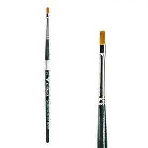 Trekell Golden Taklon Short Handle Artist Brush -  Size #2 Bright