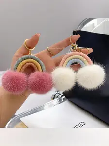 Cute Rainbow Plush Cloud Keychain, INS Style Soft Cloud Pendant, Graduation Couple Best Friend Birthday Bag Hanging Ornament