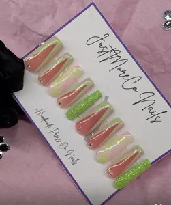 "Sherbet Splash" Press on Nails | Premium Gel-Based | Salon-Quality & Reuseable | 10pc Set