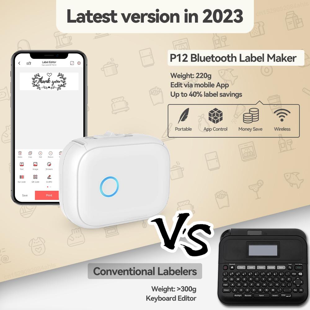 Portable P12 Mini Label Printer