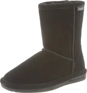 BEARPAW Girls Emma Short Suede Boots 608y-BLK