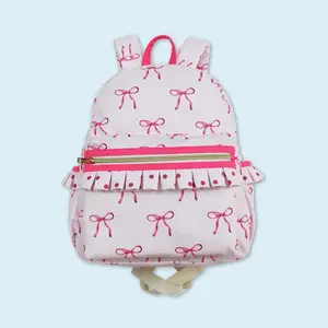 Pink bow baby girls mini backpack