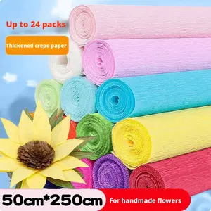 Curled edge colored crepe paper, DIY handmade folding paper, thickened paper for carnations and roses, hand-kneaded paper
