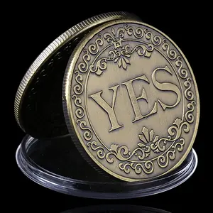 1PC Bronze Yes or No Commemorative Coin Souvenir Non-currency Coins Game Prop Challenge Coins Collection Decoration Crafts