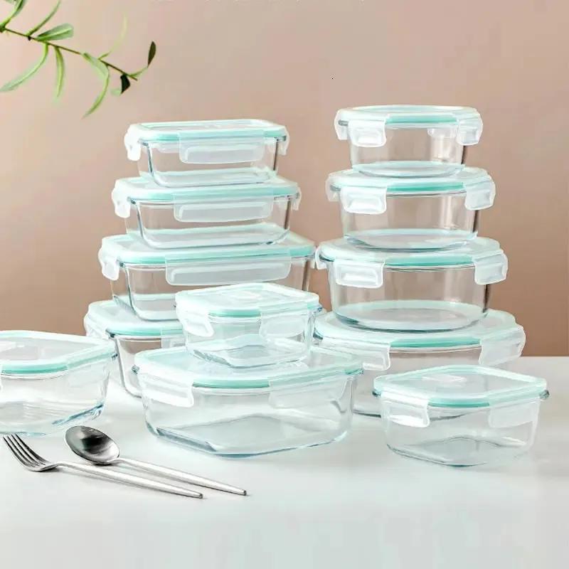18-Pack Multi-Size Glass Food Storage Containers, 6 Sizes Square&Rectangle, Airtight Leakproof, Oven/Microwave/Freezer Safe (BPA-Free)