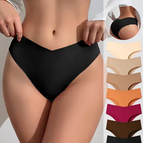 Hotcom Women's 7-Pack Solid Color Seamless Soft Comfy Briefs - Smooth, Elegant Minimalist Style Triangle Underwear for Lady, Everyday All-Season Women's Underwear summerwins