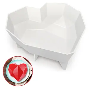 Breakable Heart Mold - -Faceted  Heart Mold for  Shells, Mousse Cakes, Cheesecake - Romantic Wedding, Anniversary, Engagement, Proposal & Bridal Shower Dessert (7.3"x6.5"x2.2")