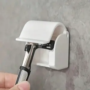 Shower Razor Holder & Toothbrush Rack Set, No Drill Installation Storage Shelf, Easy Bathroom Organization, Home Bath Decor, Bathroom Accessory, Bathroom Organizing Accessories