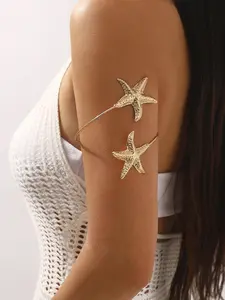 Starfish Design Cuff Bangle, Fashionable Arm Cuff for Women & Girls, Fashion Jewelry for Party, Daily Clothing Decor, Trendy All-match & Exquisite Jewelry for Birthday Gift