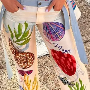 Sea shells flare pants