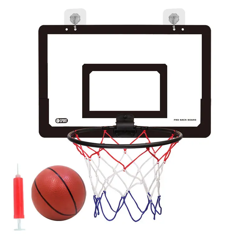Indoor No-Drill Wall-Mounted Basketball Hoop Set, Foldable Backboard with Mini Basketball, for Indoor Gaming Indoor No-Drill Wall-Mounted Basketball Hoop Set, Foldable Backboard with Mini Basketball, for Indoor Gaming