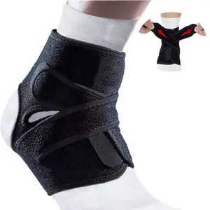[Sports equipment] Ankle Brace Support for People,Open Heel Foot Adjustable Straps for Recovery Protection Cooling Aid safety,Compression Support for Sprained Ankle tendonitis pain relief